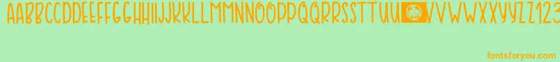 SweetyTea Font – Orange Fonts on Green Background