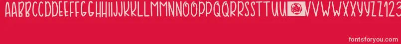 SweetyTea Font – Pink Fonts on Red Background