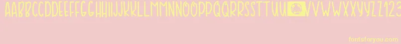 SweetyTea Font – Yellow Fonts on Pink Background