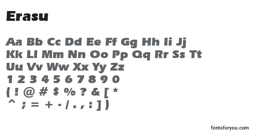 A fonte Erasu – alfabeto, números, caracteres especiais