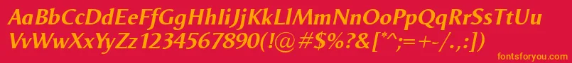 OdenseBolditalic Font – Orange Fonts on Red Background