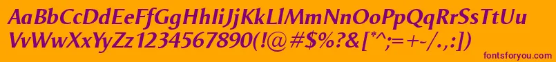 OdenseBolditalic Font – Purple Fonts on Orange Background