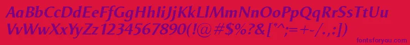 OdenseBolditalic Font – Purple Fonts on Red Background