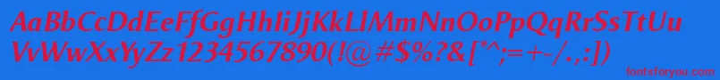 OdenseBolditalic Font – Red Fonts on Blue Background