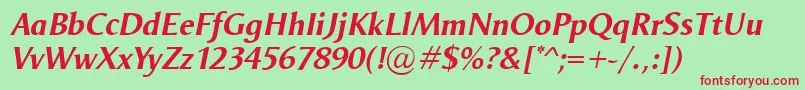 OdenseBolditalic Font – Red Fonts on Green Background