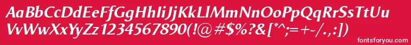 フォントOdenseBolditalic – 赤い背景に白い文字