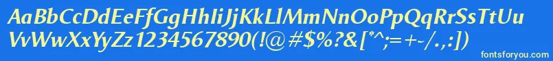 OdenseBolditalic Font – Yellow Fonts on Blue Background