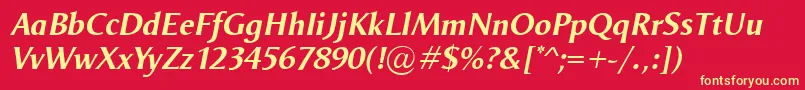 OdenseBolditalic Font – Yellow Fonts on Red Background