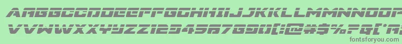 フォントSupercommandolaserital – 緑の背景に灰色の文字