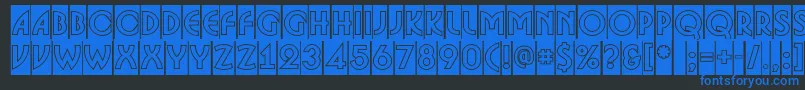フォントABosanovacmgr – 黒い背景に青い文字
