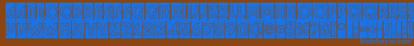 フォントABosanovacmgr – 茶色の背景に青い文字