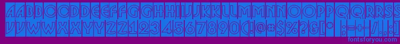 ABosanovacmgr-fontti – siniset fontit violetilla taustalla