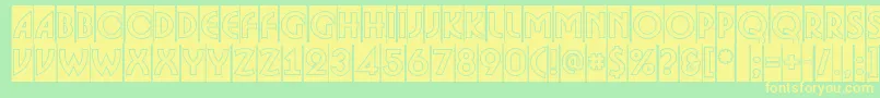 ABosanovacmgr-fontti – keltaiset fontit vihreällä taustalla