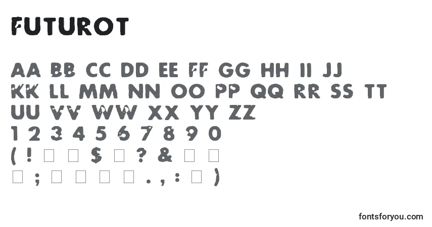 Fuente Futurot - alfabeto, números, caracteres especiales