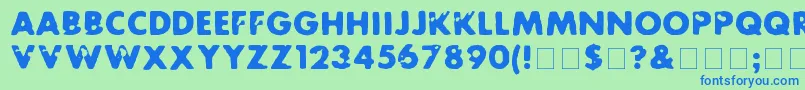 フォントFuturot – 青い文字は緑の背景です。