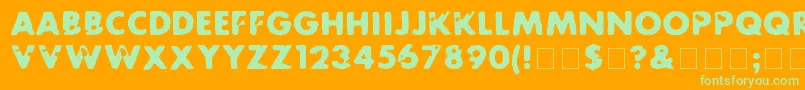 Futurot Font – Green Fonts on Orange Background