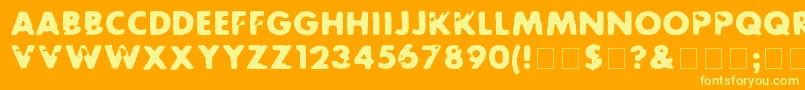 Futurot Font – Yellow Fonts on Orange Background