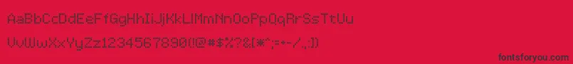 Шрифт LcddotTr – чёрные шрифты на красном фоне