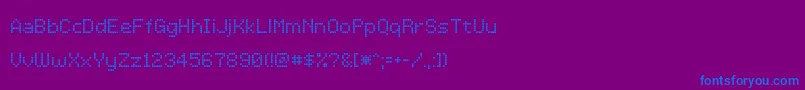 Fonte LcddotTr – fontes azuis em um fundo violeta