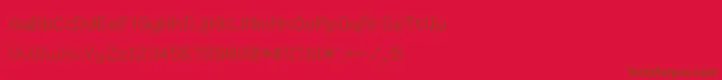LcddotTr Font – Brown Fonts on Red Background
