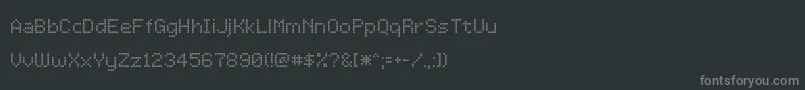 LcddotTr-Schriftart – Graue Schriften auf schwarzem Hintergrund