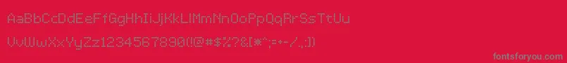 Fonte LcddotTr – fontes cinzas em um fundo vermelho