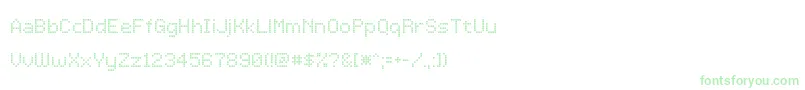 フォントLcddotTr – 白い背景に緑のフォント