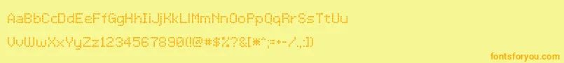 Шрифт LcddotTr – оранжевые шрифты на жёлтом фоне