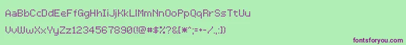 Шрифт LcddotTr – фиолетовые шрифты на зелёном фоне