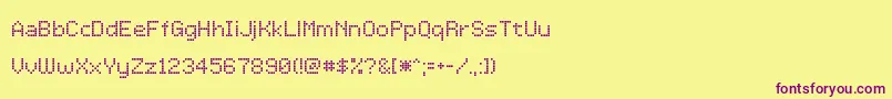 Шрифт LcddotTr – фиолетовые шрифты на жёлтом фоне