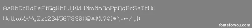 フォントLcddotTr – 灰色の背景に白い文字