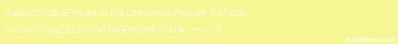 フォントLcddotTr – 黄色い背景に白い文字