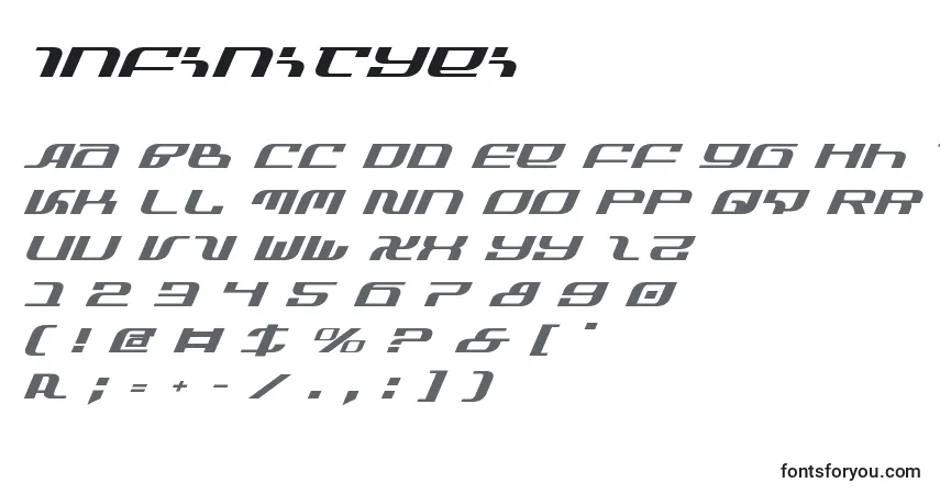 Fuente Infinityei - alfabeto, números, caracteres especiales