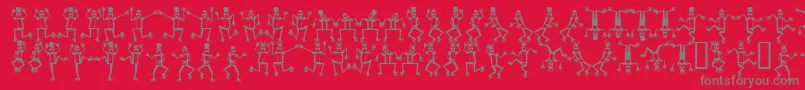 フォントMrrof ffy – 赤い背景に灰色の文字