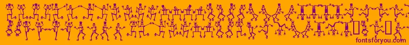 フォントMrrof ffy – オレンジの背景に紫のフォント
