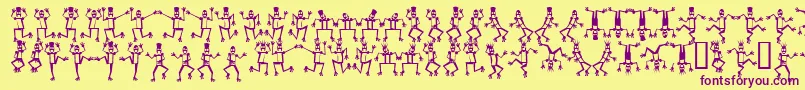 Mrrof ffy Font – Purple Fonts on Yellow Background