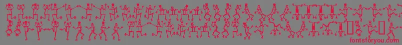 フォントMrrof ffy – 赤い文字の灰色の背景