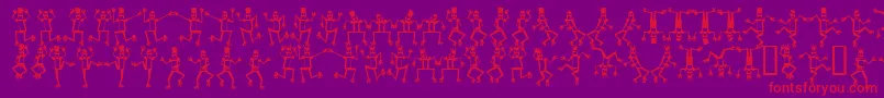 フォントMrrof ffy – 紫の背景に赤い文字