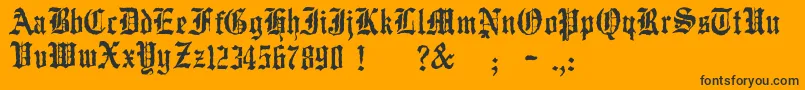 JmhWulfila-Schriftart – Schwarze Schriften auf orangefarbenem Hintergrund