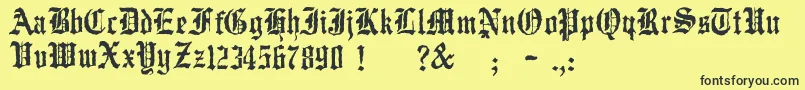 JmhWulfila Font – Black Fonts on Yellow Background