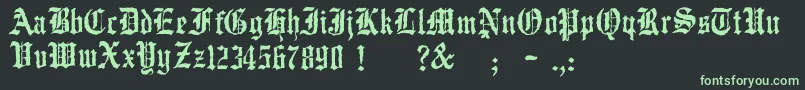 JmhWulfila Font – Green Fonts on Black Background