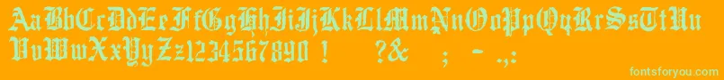 JmhWulfila Font – Green Fonts on Orange Background