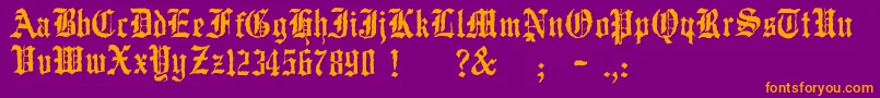 JmhWulfila Font – Orange Fonts on Purple Background