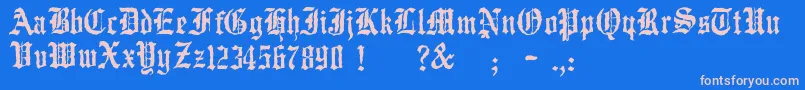 JmhWulfila Font – Pink Fonts on Blue Background