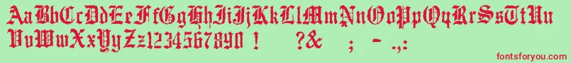 JmhWulfila Font – Red Fonts on Green Background