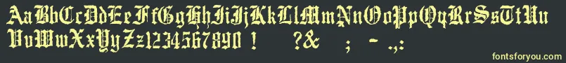 JmhWulfila Font – Yellow Fonts on Black Background