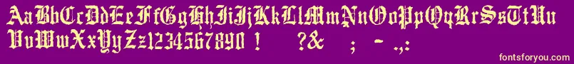 JmhWulfila Font – Yellow Fonts on Purple Background