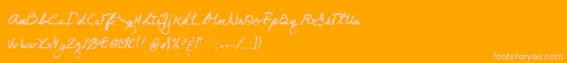 Juneday-Schriftart – Rosa Schriften auf orangefarbenem Hintergrund