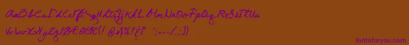 Juneday Font – Purple Fonts on Brown Background