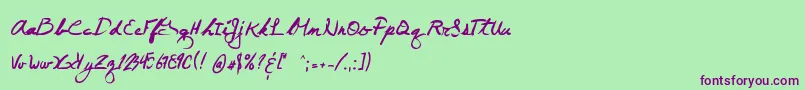 Juneday Font – Purple Fonts on Green Background
